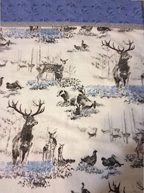 1 NEW Soft Flannel Pillow Case Winter Deer w/ Dog & More 21” x 31” FREE SHIPPING