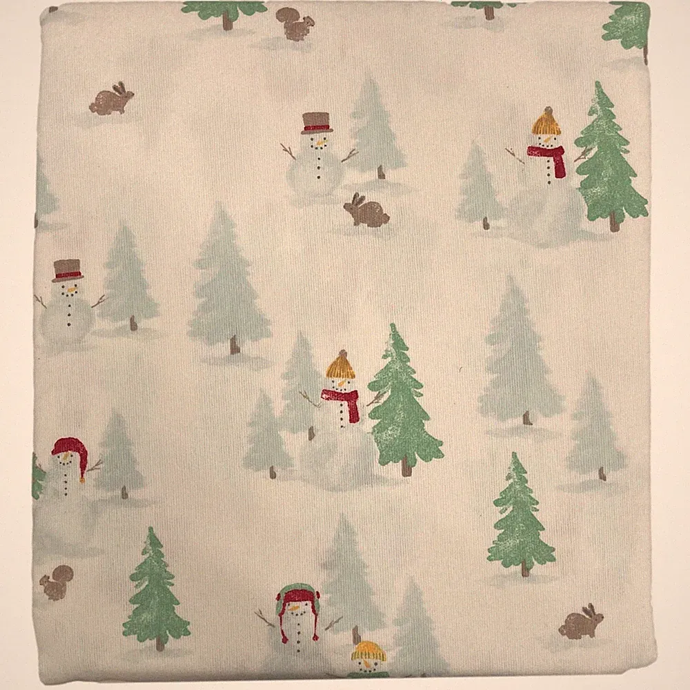 Cuddle Duds Flannel Sheet Set Winter Snowman Full Bed Sheets, Bedding
