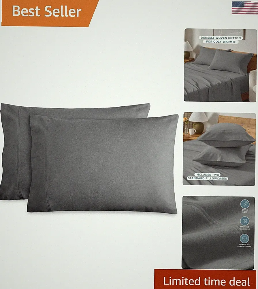 Flannel Pillowcases Set of 2 Soft Cozy Warm Heavyweight 20x30