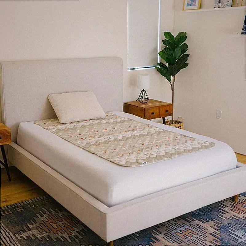 Heated Mattress Pad Winter Mat Beige Large Full Queen Premium Micro Fabric Korea