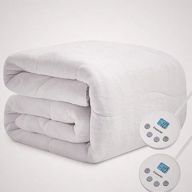 Heated Quilted Wave Mattress Pad,Queen Size Dual Control,Soft Bed Warmer,10 H...