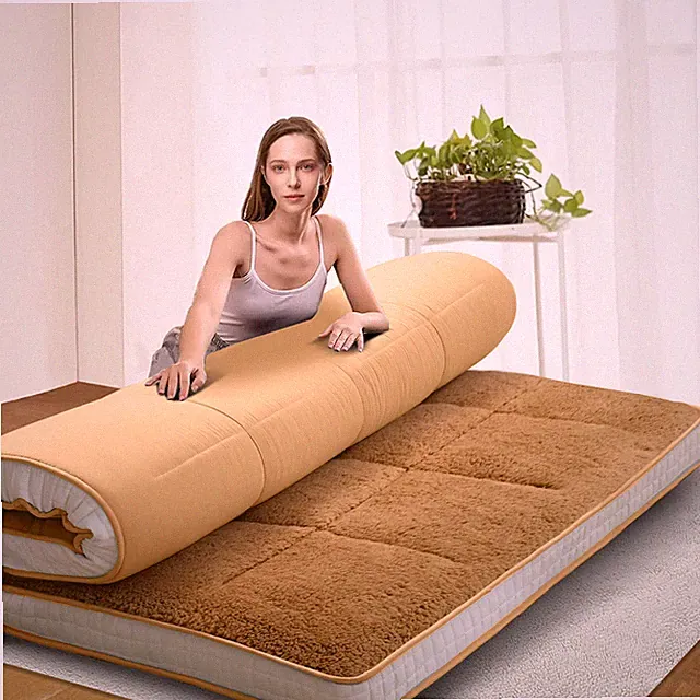 Japanese Floor Mattress Futon Mat, Sherpa Winter Fleece Mattress For Christmas