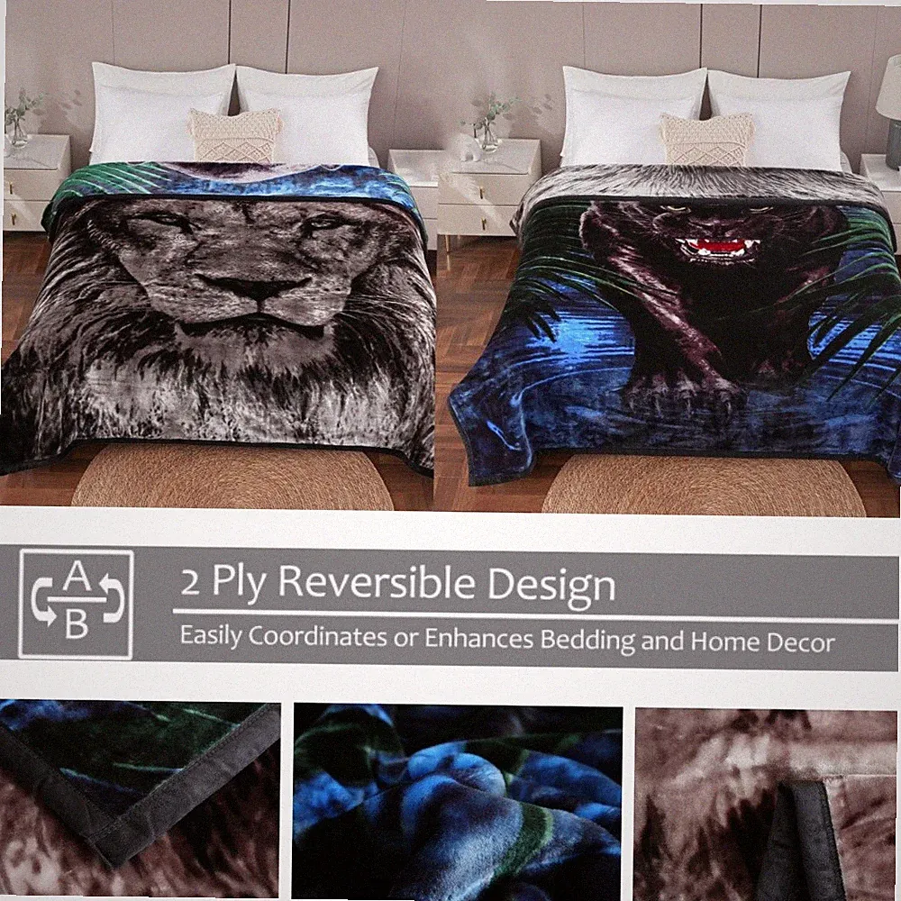 Luxury Faux Mink Winter Blanket Queen/King Size 2-Ply Ultra Soft & Warm Bedding