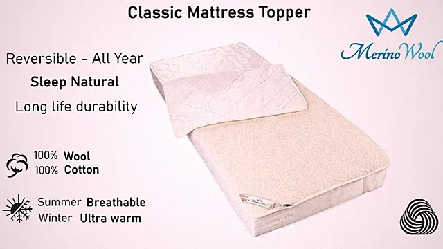 MERINO PURE WOOL UNDERBLANKET Mattress Topper Bed Cover Reversible Woolmark