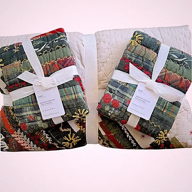 New Pottery Barn Winter Dreams King Quilt & 2 Euro Shams Christmas