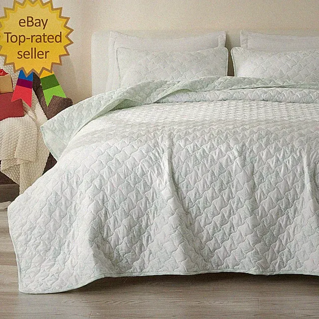 New Winter Snowflake Quilt Set with Shams Reversible Bedspread Coverlet