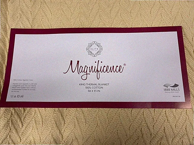 NIP NWT New Magnificence KING Cotton Thermal Blanket 114x93 Herringbone Weave