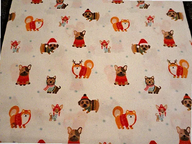 NWT 4 pc~ FULL SHEET SET~ Fun Holiday DOGS winter hats scarves Colorful festive