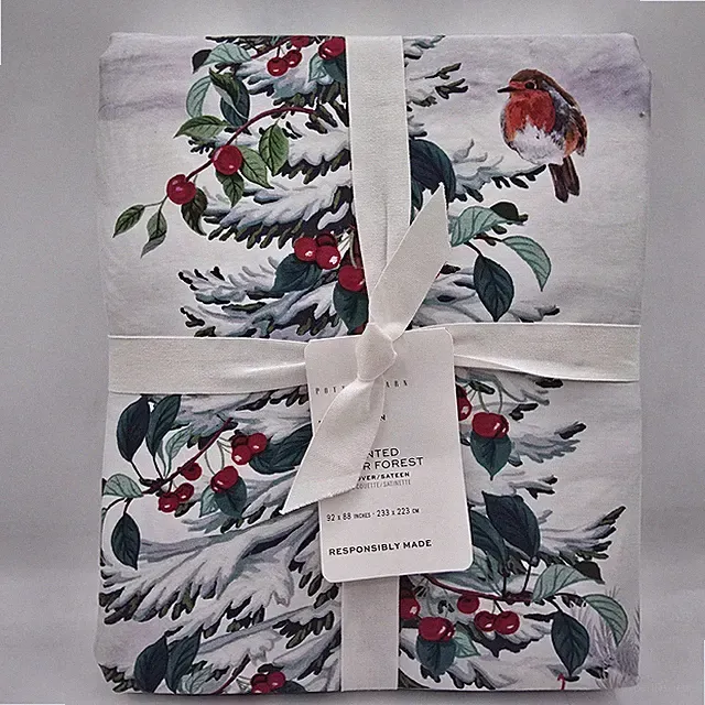 Pottery Barn Enchanted Winter Forest Full /Queen Duvet Cover