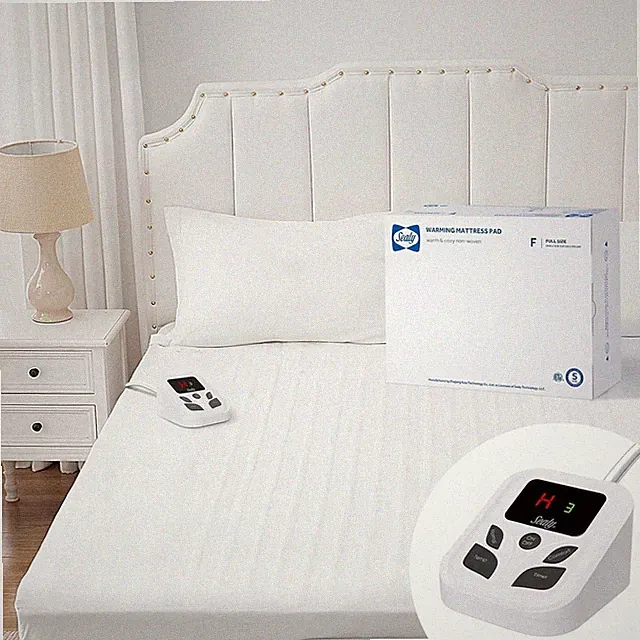 Sealy Heated Mattress Pad Cover Full Size 54"x75" Warm Deep Pocket Auto Shut-Off