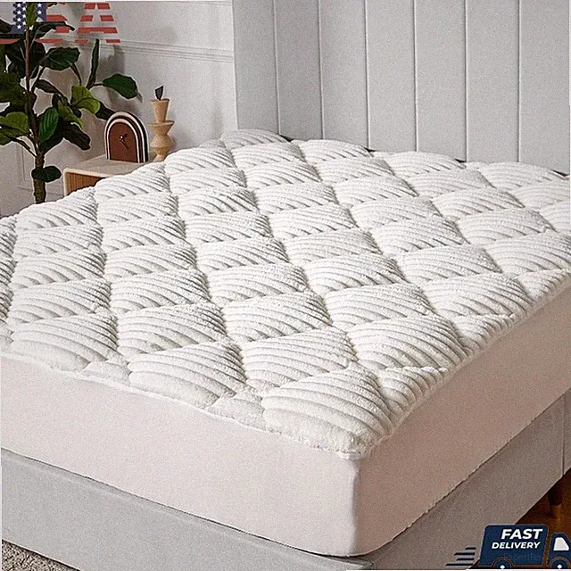 Sherpa Mattress Cover Soft Microfiber Deep Pocket Winter Warmth Hypoallergenic