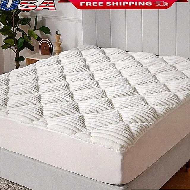Sherpa Mattress Pad Winter Softness Deep Pocket Protector Machine Washable
