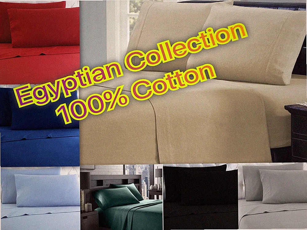 Winter Flannel 100% Cotton Sheet Set - Egyptian Collection - 4 Piece Bed Set