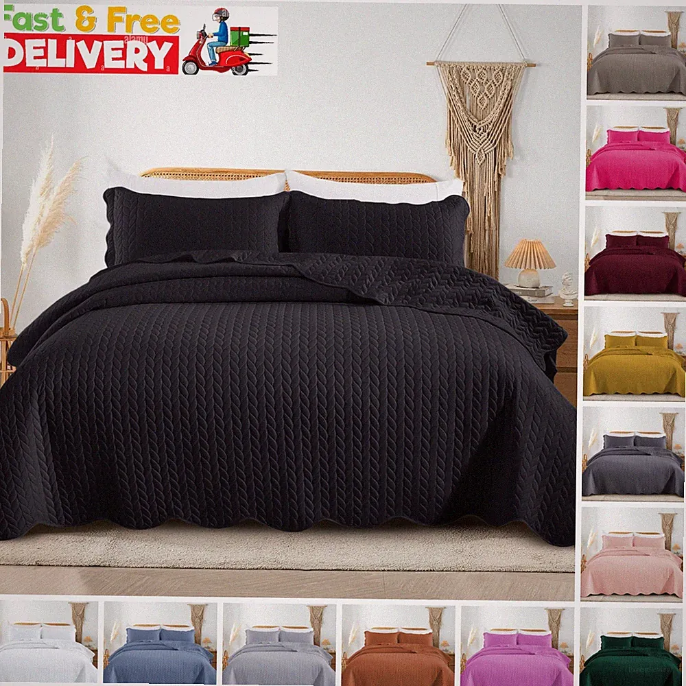 Winter Season Bedspread Queen Size Coverlet Bed Throw Bedding Set + Pillow Shams