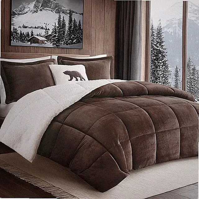 Woolrich Reversible Comforter Set Ultra Soft Plush to Sherpa, Down Alternativ...